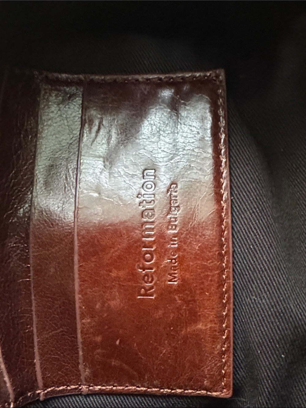 Reformation Beatrice Chestnut Brown Leather Shoulder Bag with Gold Hardware - Picture 9 of 9